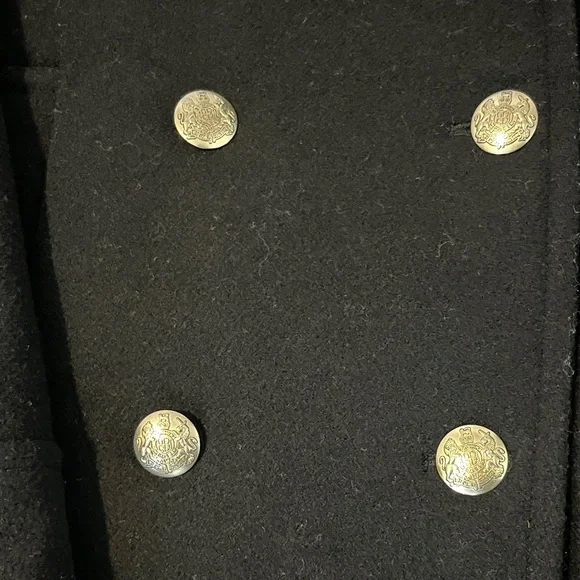 J. Crew Black Wool Peacoat with Gold Buttons - Picture 2 of 5
